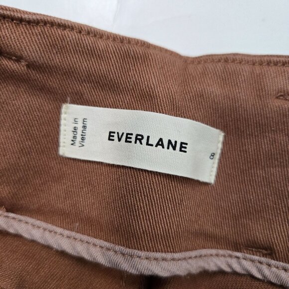 Everlane Size 8 Organic Cotton Utility Mid-Rise Straight Leg Pants Carob Brown - Picture 8 of 12